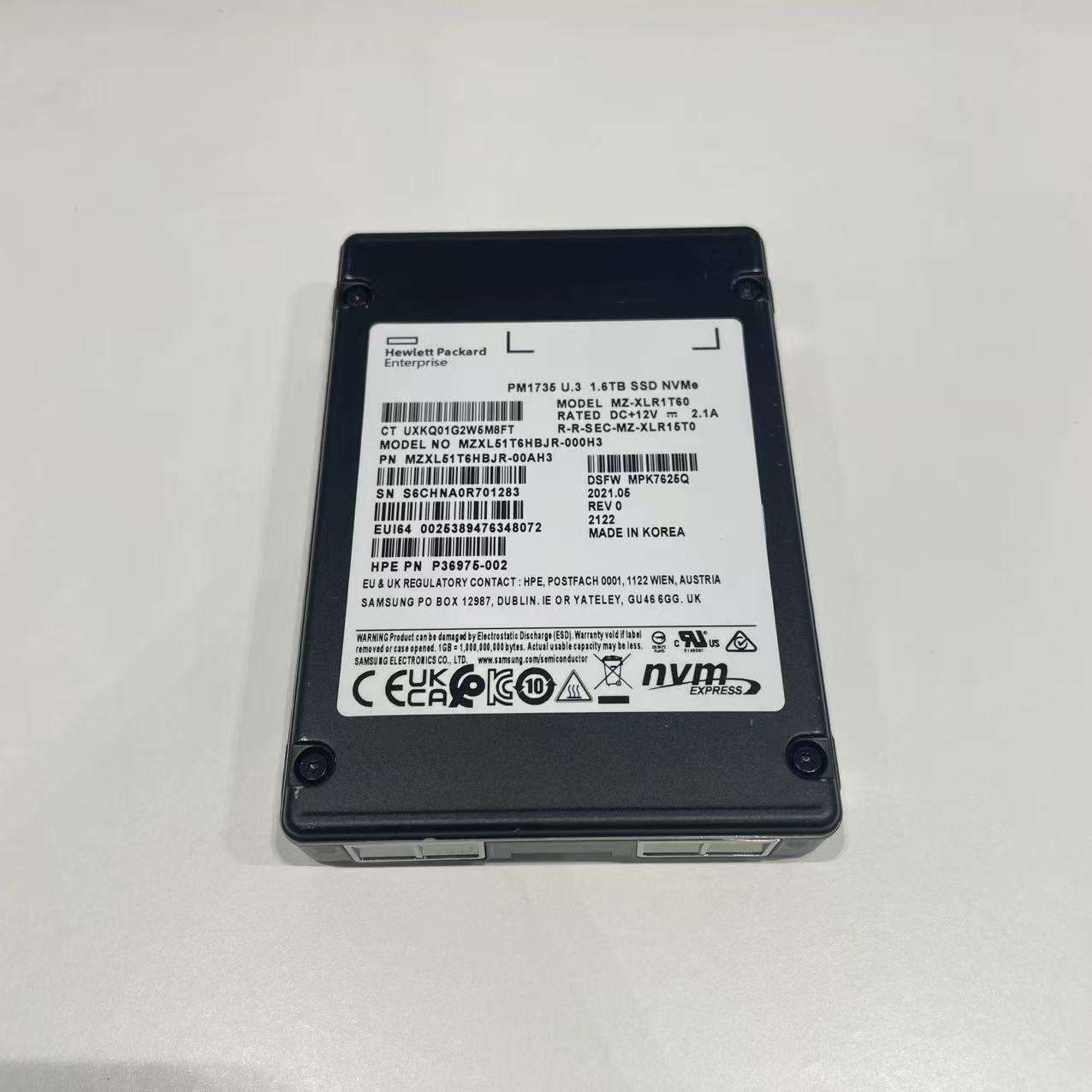HPE P36975-002 P41568-001 P40570-B21 PM1735 MZ-XLR1T60 MZXL51T6HBJR-000H3 1.6TB SSD NVMe Hard Drive